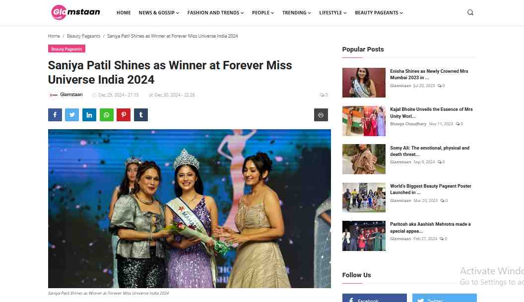 Forever Miss Universe Maharastra 2024 Winner | Saniya Patil